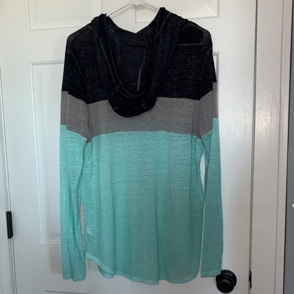 Maurices Black and Mint Lightweight Hoodie - Picture 3 of 3